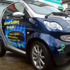 MBS Smart Car Wrapped Doors with Cut Vinyl Text