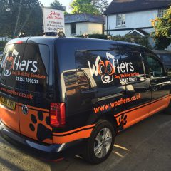 Woofters Branded Partial Wrap. Solid Colour Wrap Vinyl with Standard Cut Vinyl Detail.