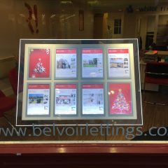 Estate Agent Illuminated Poster Holder with Interchangeable Poster Inserts