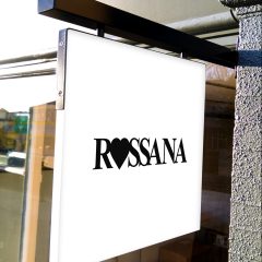 Rossana Projecting Sign, Cut Vinyl Text