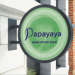 Papayaya Digital Print Branded Circle Projecting Sign